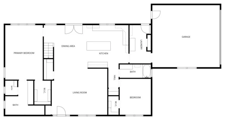 Main level floor plan for 296 Sorghum Hill