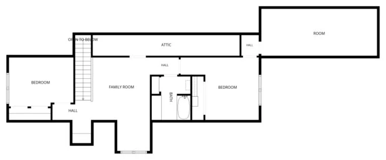 Upstairs floor plan for 296 Sorghum Hill