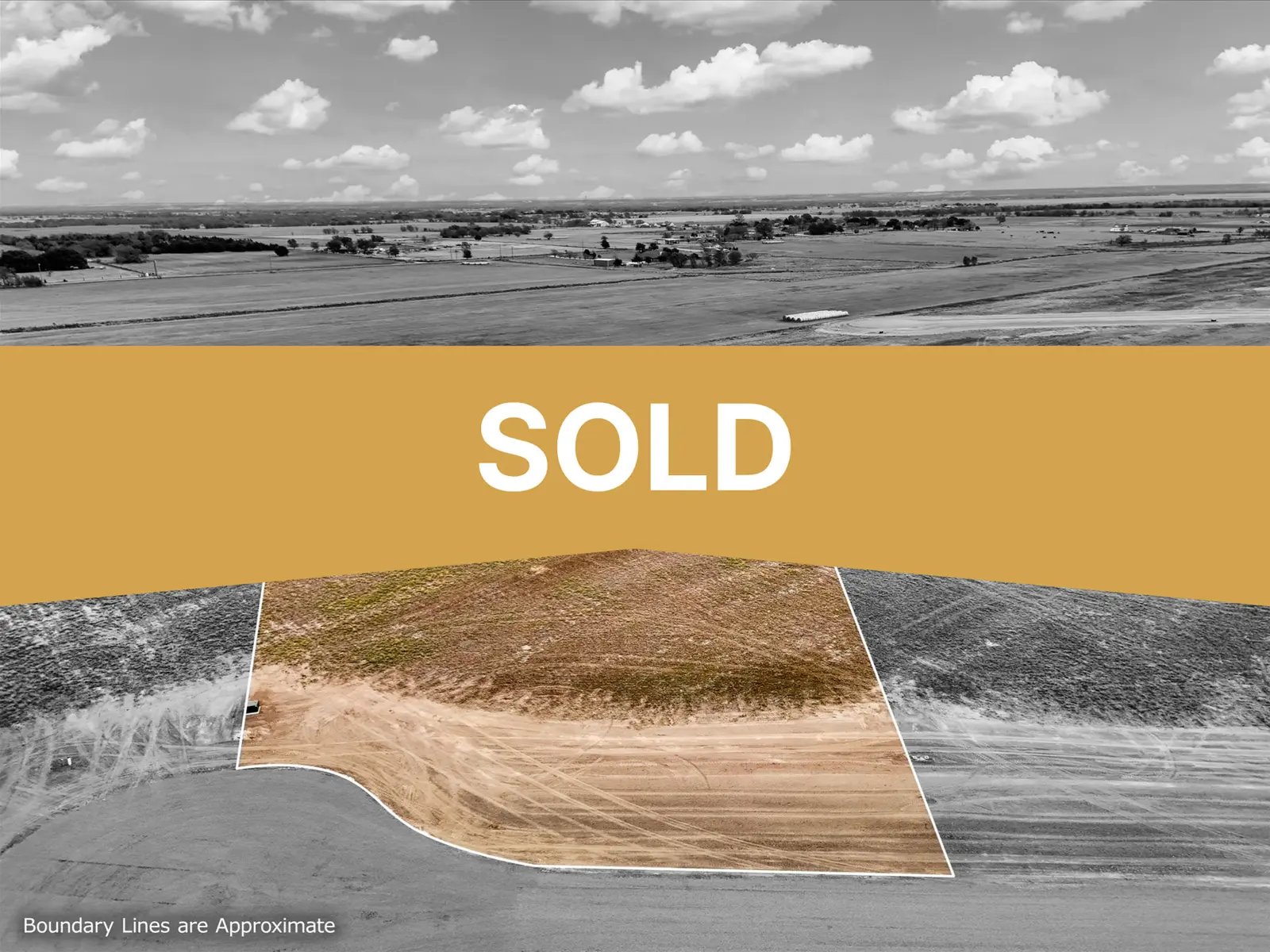 Aerial photo of Lot 40 at The Elms in Elm Mott, Texas, with the lot outlined